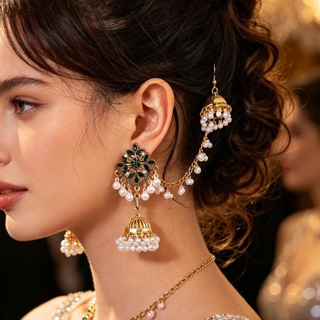 European Bohemian Ethnic Style Indian Pearl Tassel Bell Earrings