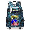 Kirby Cartoon Print Student Backpack Large Capacity Travel School Bag for Kids Teens