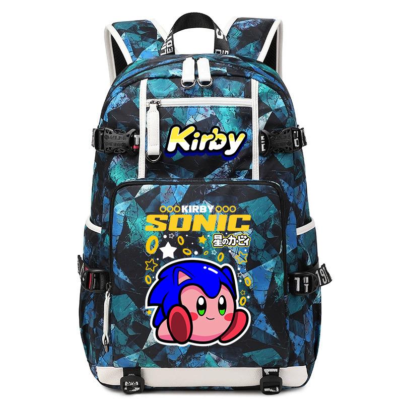 Kirby Cartoon Print Studentenrugzak Grote Capaciteit Reis Schooltas voor Kinderen Tieners