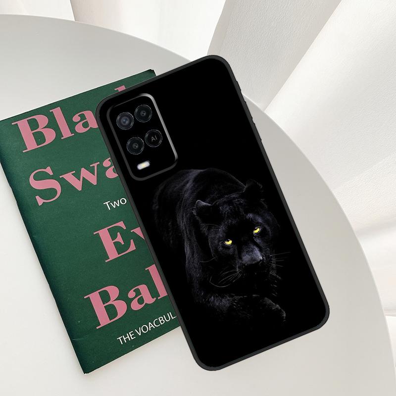 Animal Panther Case For Oppo A96 A76 A16 A15 A17 A52 A72 A54S A57S A58 A78 A98 A57 A77 A54 A74 A94 Cover
