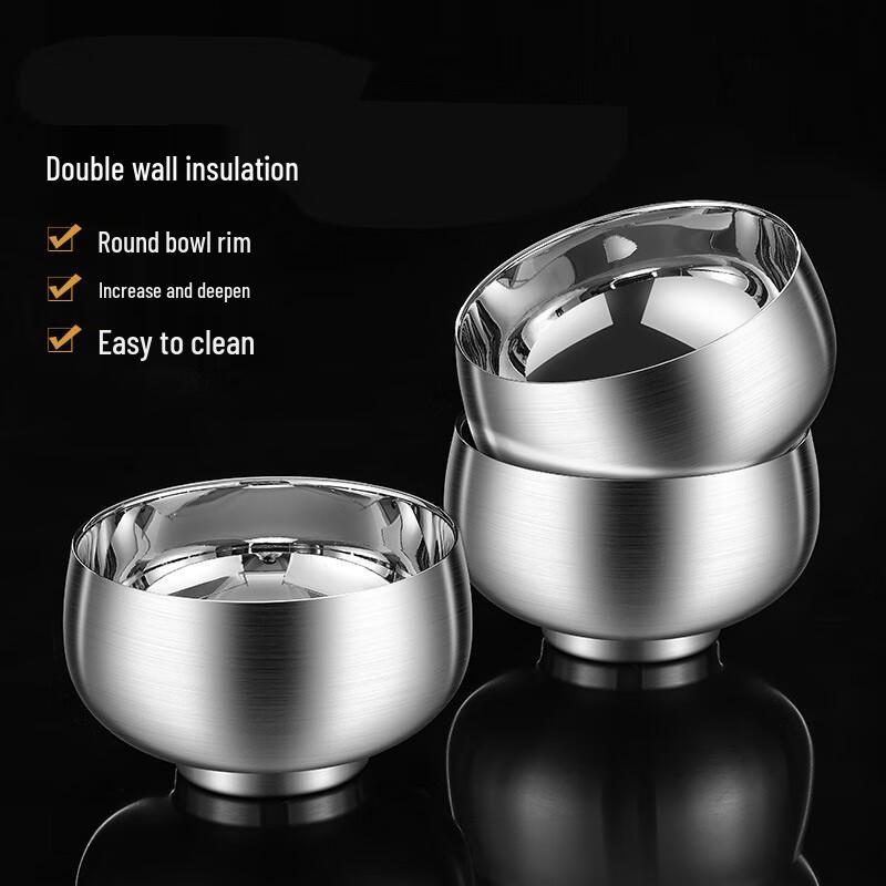 HUIHUADU Double-Layer 304 Stainless Steel Insulated Bowl