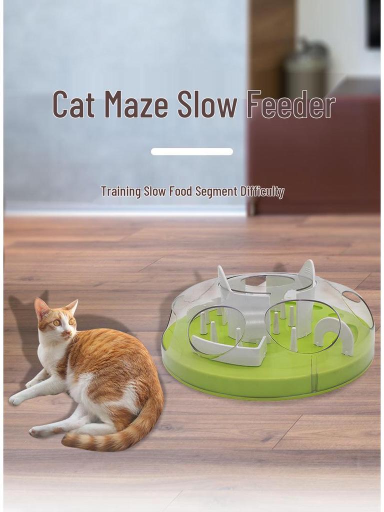 Cat Maze Treat Dispenser: Slow Feeder & Teaser Toy for Interactive Play & Intelligence Training