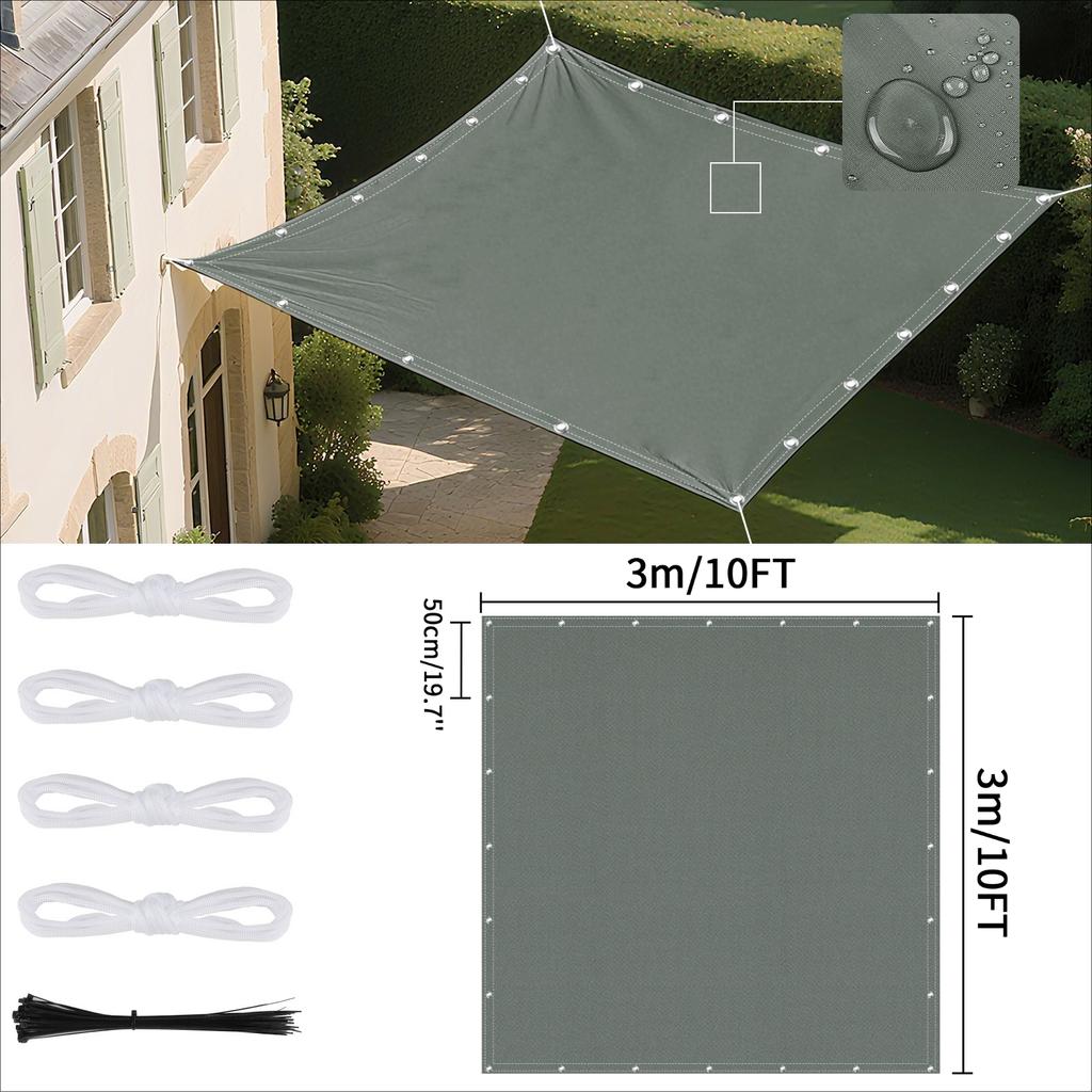 Waterproof Shade Sail with Grommets Tent Tarp Cover Sunshade Cloth Awning Canopy for Outdoor Garden Patio Camping Hiking Shelter