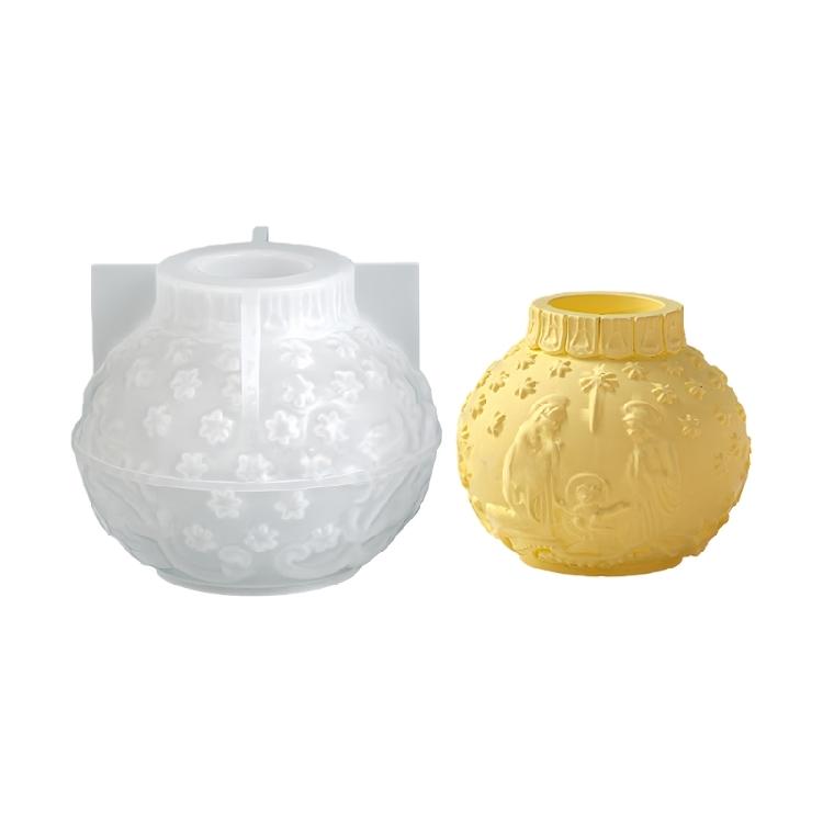 Decorative Silicone Ball Candle Mould Floral Embossing Designs Suitable For Handmade Decoration And Thoughtful Presents