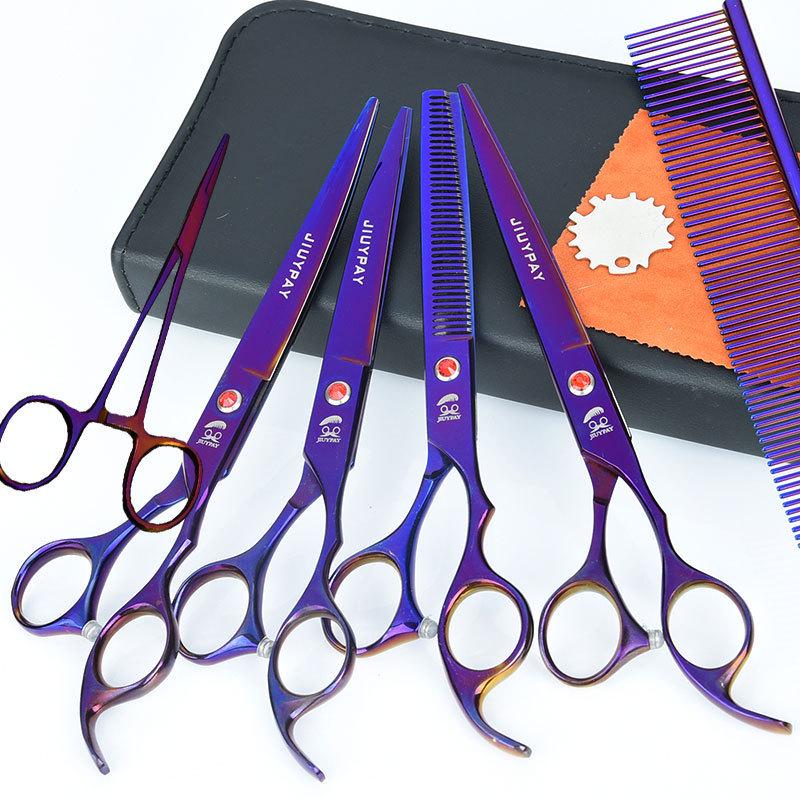 Pet Grooming Curved Scissors Set, Large 7.0 Inch, Colorful Beauty Scissors