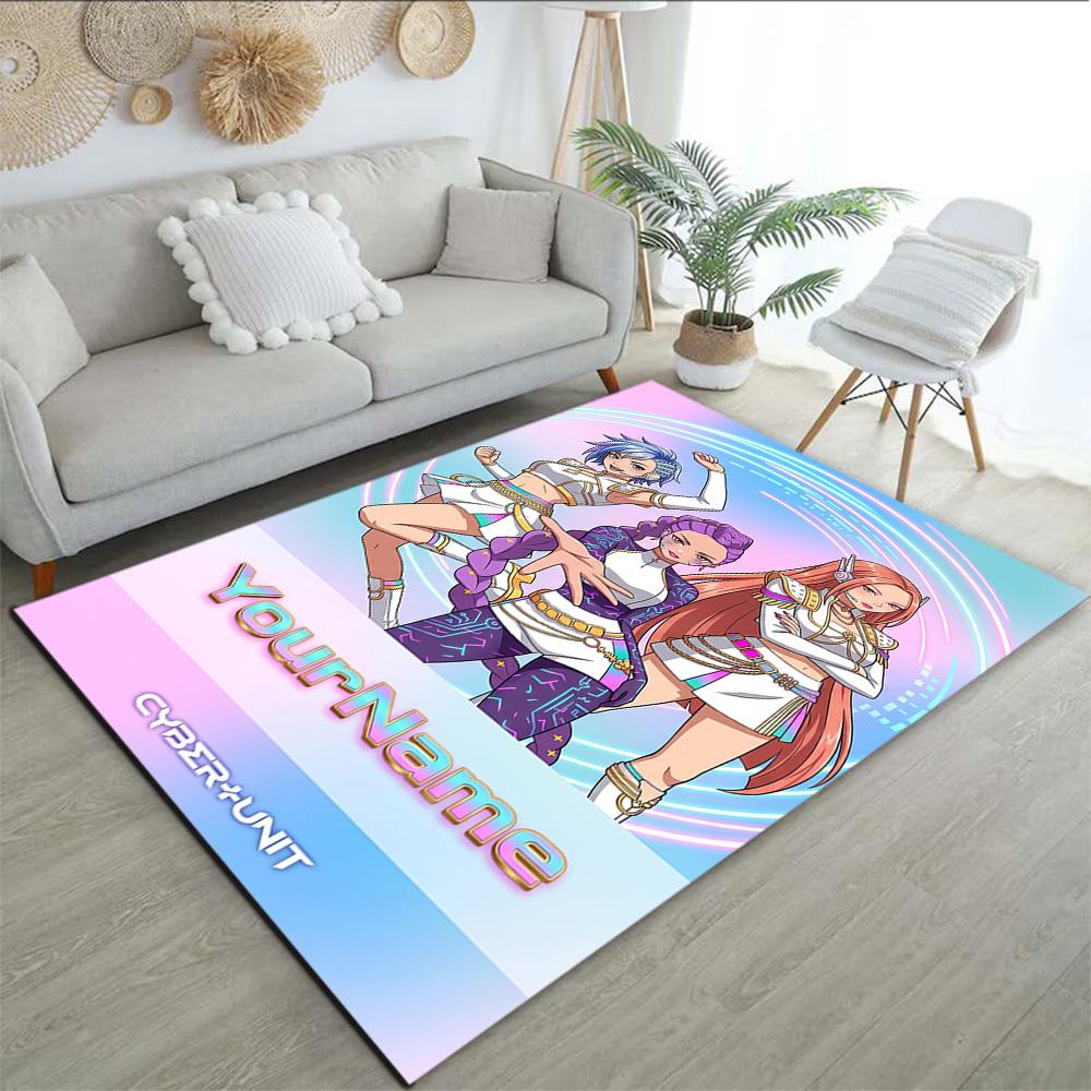 Meninas Caçadoras de Demônios (8) Personalize seu tapete com nome, almofada para cadeira de escritório, presente para quarto de casa, sala de estar.