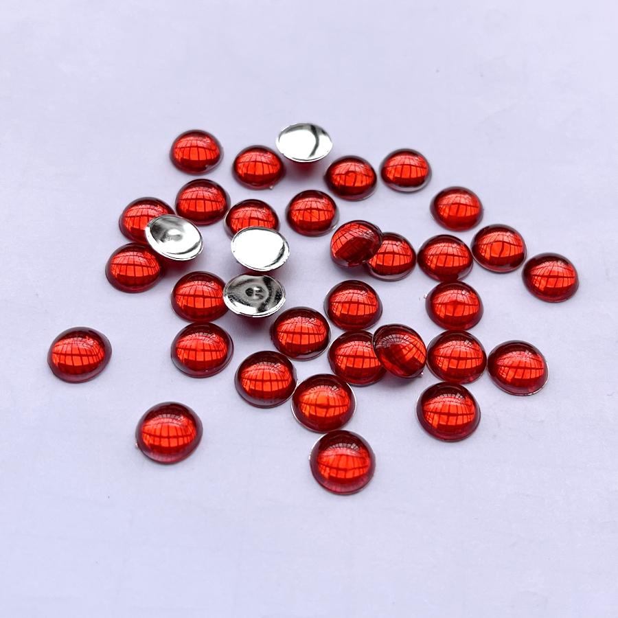100 Pcs Beautiful Color 10mm Semi-circular Phone Case Decoration Flat Back DIY Jewelry Decoration Crystal Rhinestone
