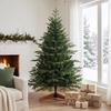 150cm Artificial Christmas Tree Full Hinged Xmas Tree Solid Pine Wood Stand, Green