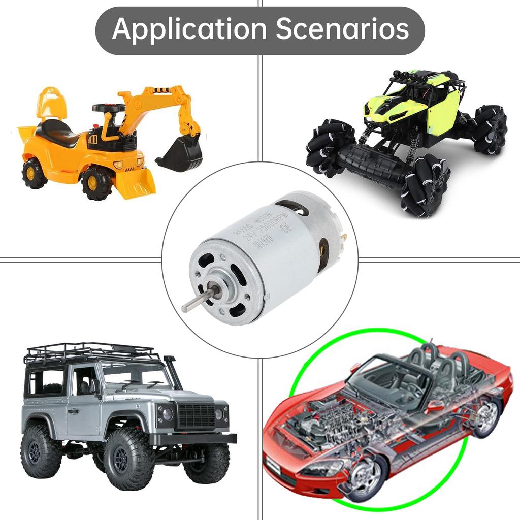 RS550 DC Motor 24V 25000RPM High Speed Electric Drive Motor for 18V 20V 24V Kids Ride On Car Upgrade DIY Replacement Parts