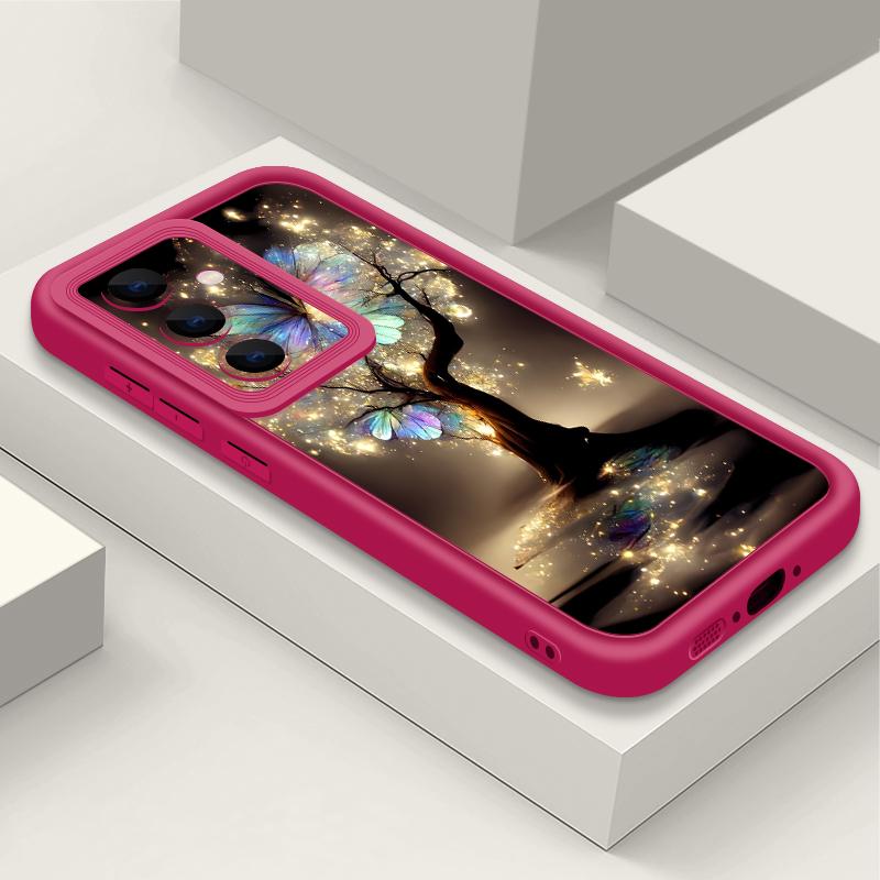 Shining Fantasy Tree Butterfly Case For Samsung Galaxy S26 Ultra S25 Edge S24 Plus S23 S22 S21 FE A54 A15 A25 A35 A55 A16 A26 A36 A56 A17 A37 A57 5G