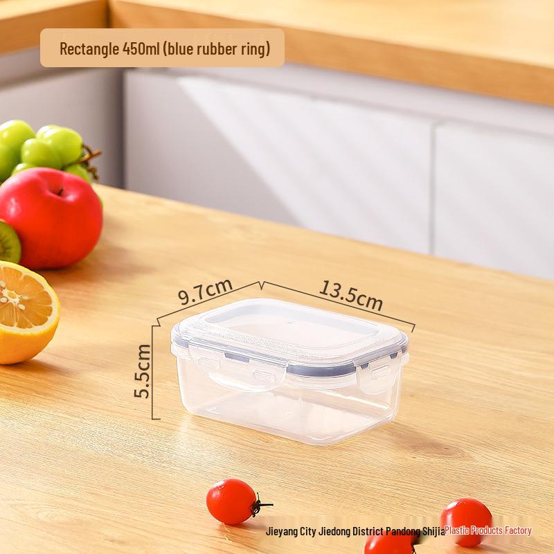 Transparent Rectangular Food Storage Container with Lid