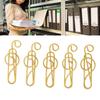 100 Pcs Gold/ Green Fancy Paperclips Music Note Shape Small Paper Clips Cute Paper Clips  Notebook