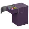 Ultimate Guard Flip 'n' Tray 100+ Deck Case for 100 Double-Sleeved TCG Cards + Dice Tray, Purple/Gray, Magnetic Closure, Microfiber Lining