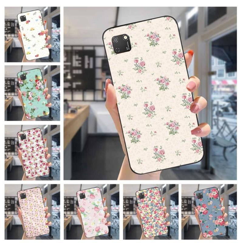 

Винтажный цветочный чехол для телефона Huawei Mate 40 30 20 10 Pro Lite Nova 9 8 5T Y7p Y7 мягкий черный чехол для телефона Huawei Mate40
