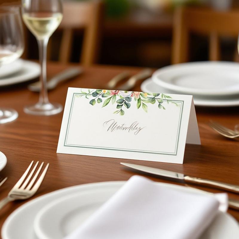 50Pcs/Bag Christmas Greeting Card Place Cards Birthday Party Banquet Seating Number Table Card DIY Wedding Paper Name