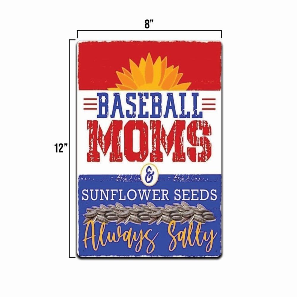 Mom Baseball Sign sign mom Vintage baseball Metal Vintage Look Always Salty