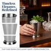 2pcs Stainless Steel Mint Julep Cup Beaded Trim Border Mojito Cup  Party