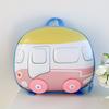 Kids Whimsical Shell Backpack In Bright Colors With Car Motif Ideal For School And Fun Everyday