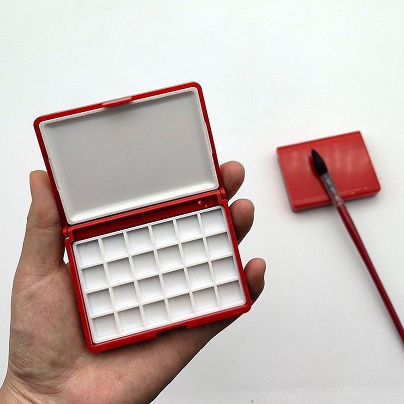 Seamiart Tragbarer Multifunktions-Malkasten aus Kunststoff, leere Aquarellpalette, Unterpaket für Aquarellfarben, Öl-, Acryl- und Gouachefarben