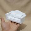 Cattreasure  (1 Set= 3 Pcs ) Dollhouse Accessories Miniature Mini Cloth Sofa Set with Pillow Cushion Furniture
