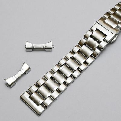 Cinturino per orologio con estremità curva 18mm 19mm 20mm 22mm 21mm 23mm 24mm Bracciale per orologio in acciaio inossidabile massiccio argentato a sgancio rapido