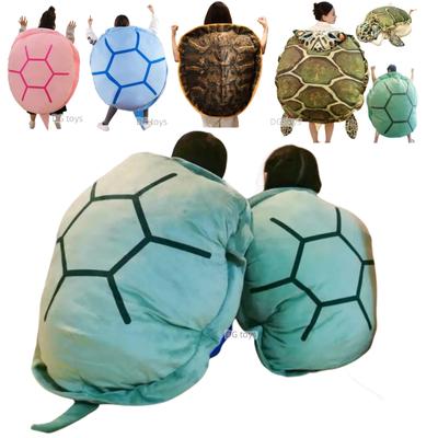 120/150 cm riesiges tragbares Schildkrötenpanzer-Plüschtier Kinderschlafsack gefülltes weiches Meeresschildkrötenkissen kreative Bodenmatte
