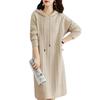 BaiFuFen Long Loose Knit Sweater Hoodie Plus Includes Hat Women's Dress, Autumn/Winter, Sleeve, Fit, Dress, Dress, Dress, Sizes, Figure-Flattering,