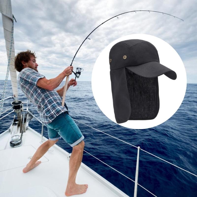 Traveling Sun Protections Hat Fishing Hat with Neck Flap Outdoor Hiking Hat Adjustable Baseball Caps for Women Men