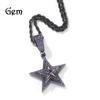 Wind hip-hop diamond-encrusted rotating pentagram pendant necklace explosive trend street
