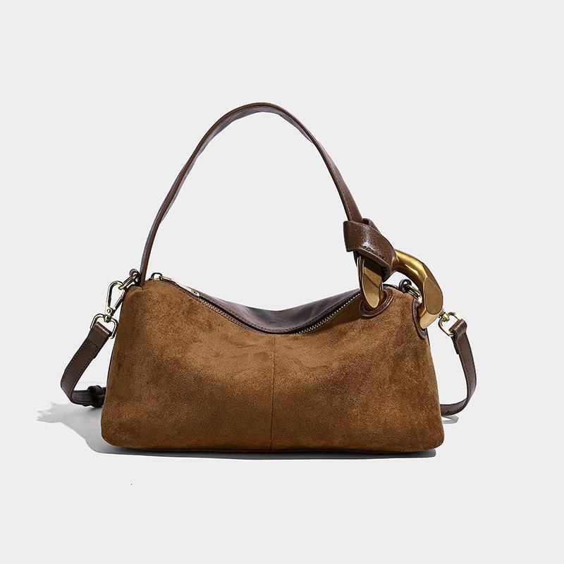 Frosted Retro Boston Pillow Bag High-End Commuting Small Tote Bag 2025 New Fashion Crossbody Bag