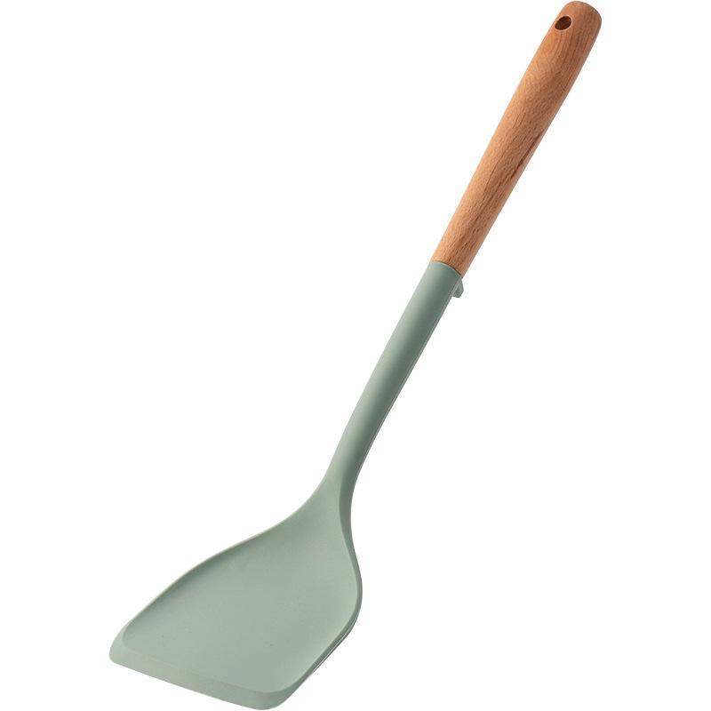 Food-Grade Silicone Cooking Tools: Stirring Spatula & Soup Ladle Set