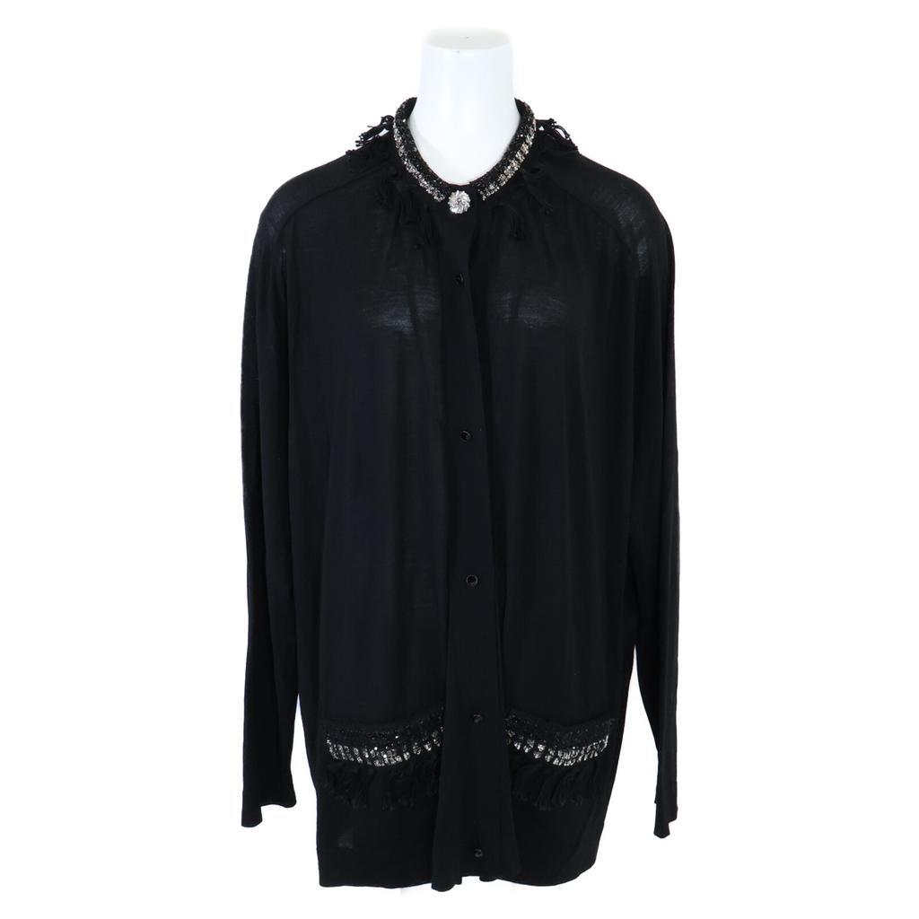 LOUIS VUITTON [Good condition/Domestic regular/25 year old] RW251WB WDW FSKC59/1AHFN8 Fringe trim tops XL blackUsed