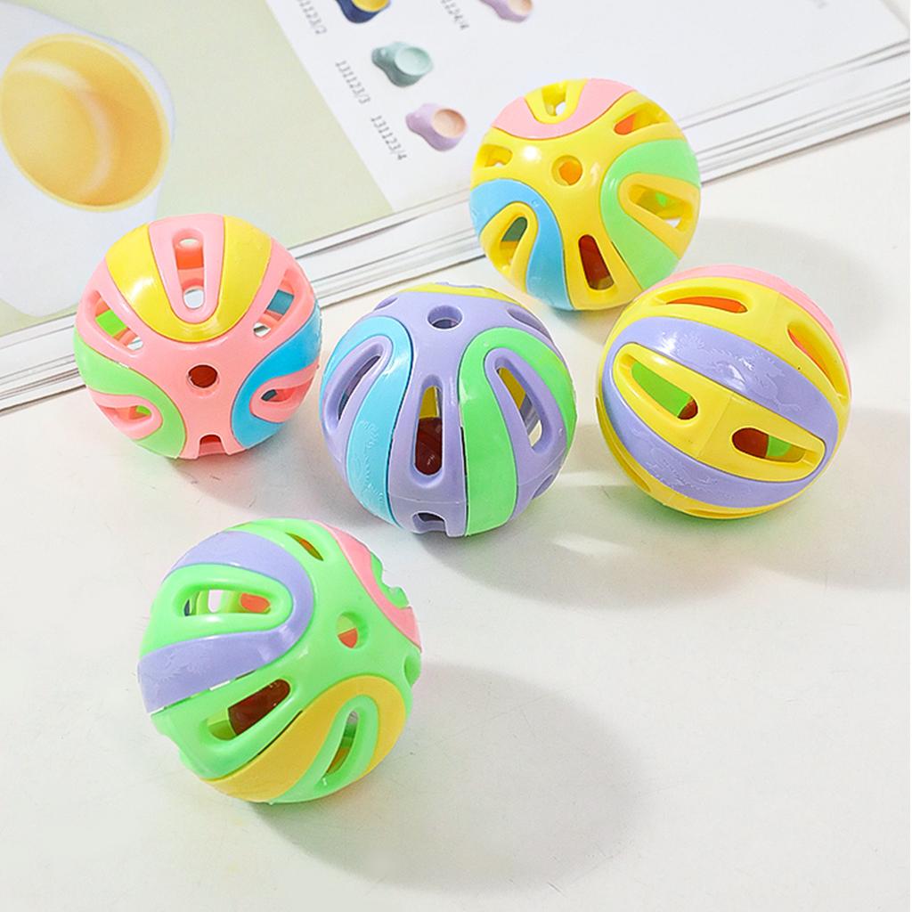 Pipitao Colorful Splicing Bell Ball Large Cat Toy, Cat Self-hi Bell Pet Toy