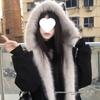 Korean Style Women's Spicy Short Winter Patchwork Fur Coat with Mountain Eagle Design