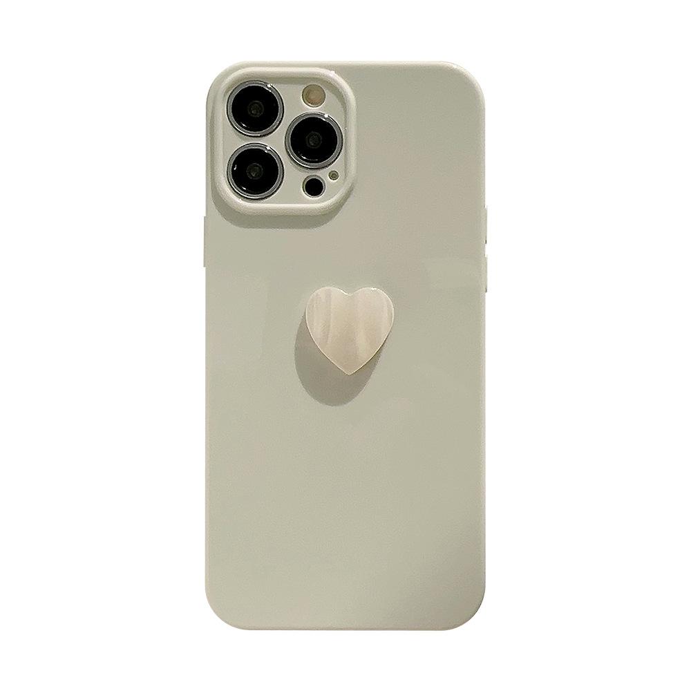Three Dimensional Love Iphone14 IPhone 13 Pearl Shell 16 Solid Color 12 Suitable for 15promax Simple