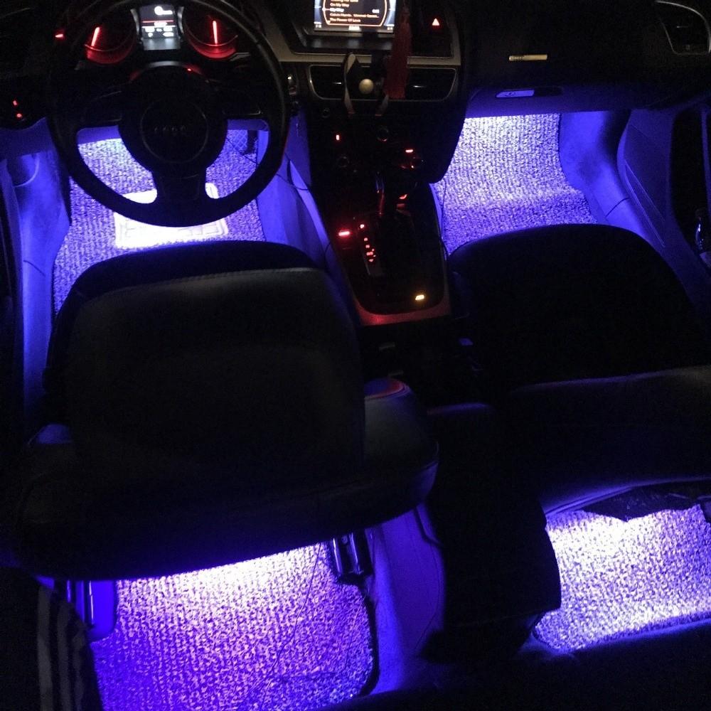 RGB Car LED Footwell Lights USB Powered Car Interior LED Lights  Car Floor Decor