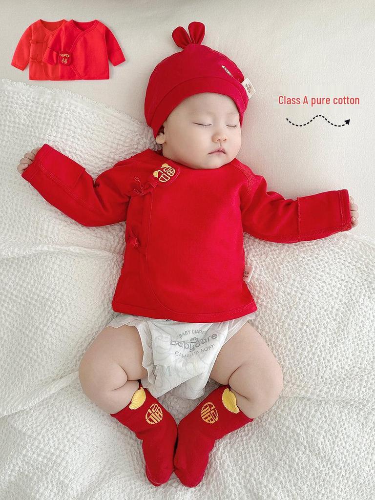 Unisex Baby Cotton Half-Sleeve Top & Hat Set - Newborn, Tagless, All-Season