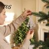 Gold Star Topped Ornaments Acrylic Christmas Tree Ornament with Lanyard, Xmas Shaped Gift for Friends Family Decorative Hanging Pendant Holiday Tree,