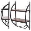 2 Tier Storage Shelf Organizer with Towel Rack Wall Mounted Home Bathroom Accessory