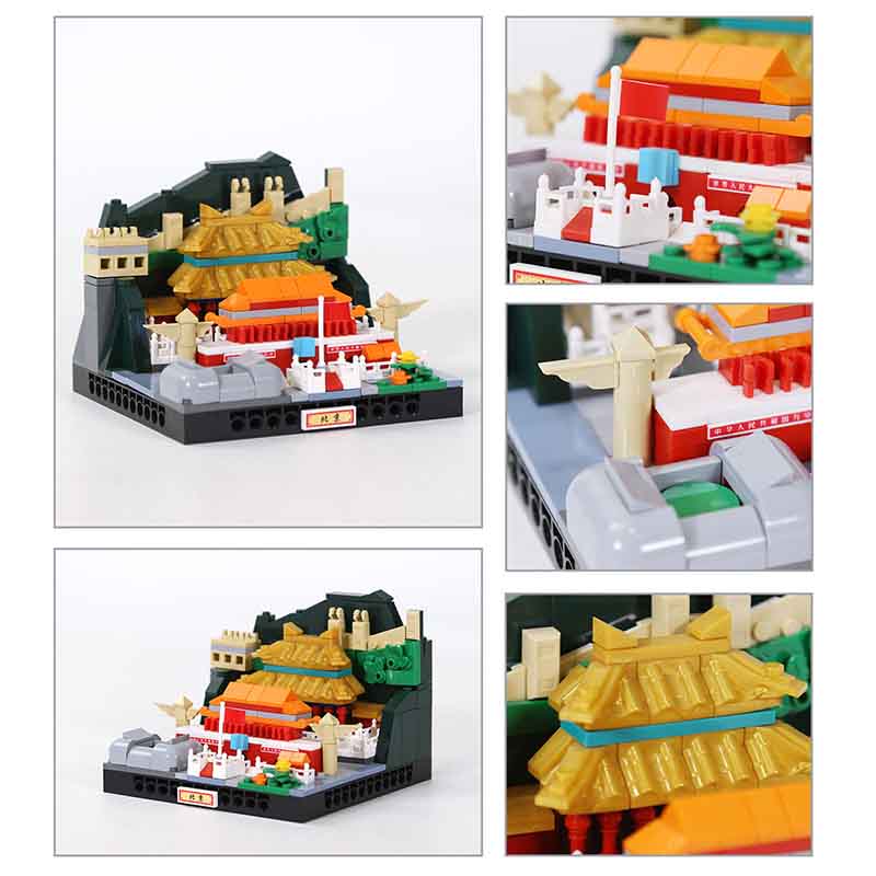 Moc Creative Micro Scenery Of Chinese Urban Architecture Beijing Street View Building Blocks Children'S Puzzle Toys Model Gifts