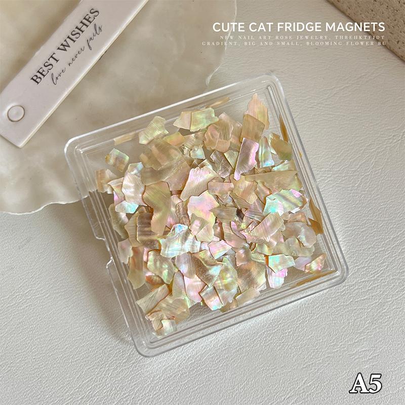 1Box Aurora Shell Flakes Abalone Nails Charms Thin Natural Irregular Slice Shell Stone Sequins Manicure Art Decoration