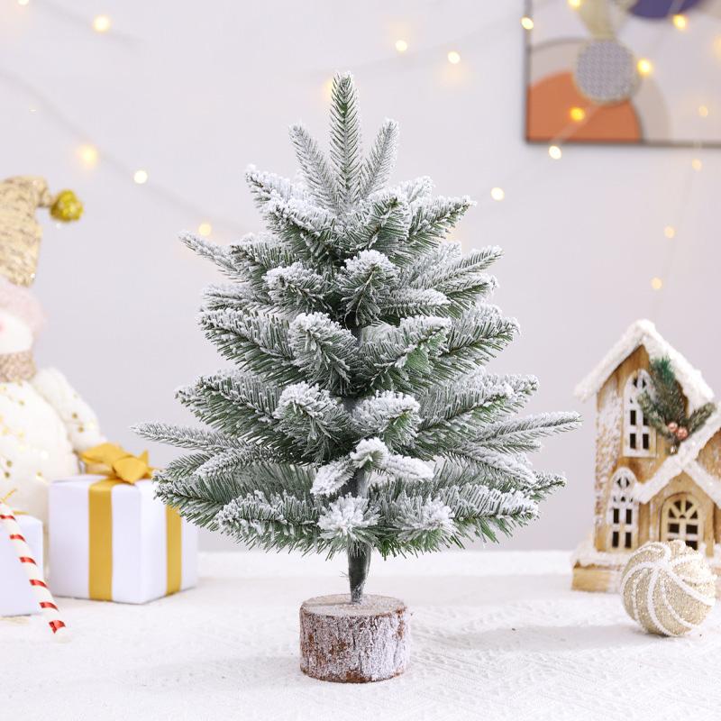 1PC Table Ornament for Indoor Xmas Tree Navidad Festival Decorative Christmas Tree Mini Stable Base 2 Styles Tabletop Decor