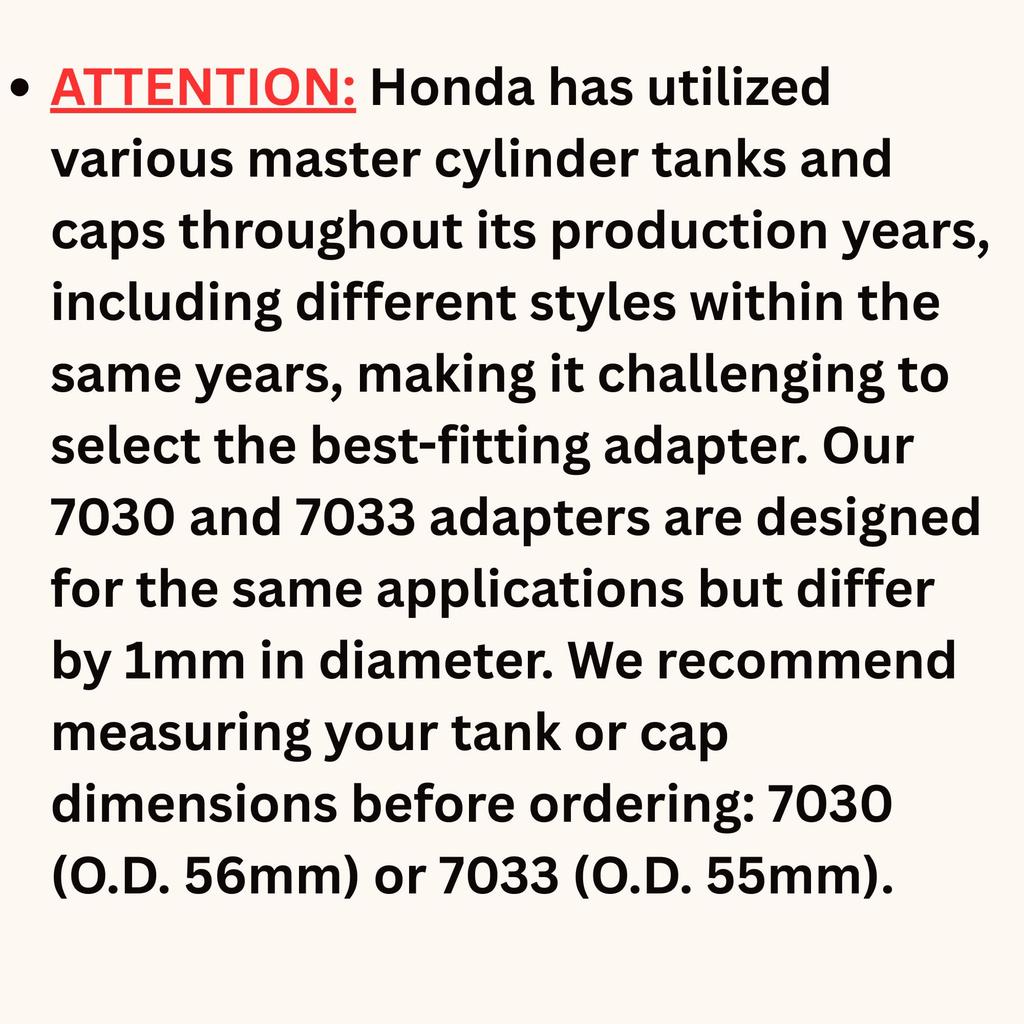 CTA Tools 56mm Master Cylinder Adapter for Honda and Acura 7030