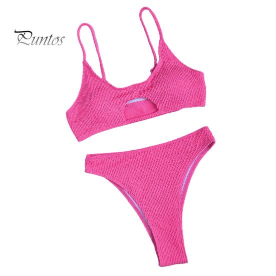 Buy Women Pure Color Solid Color Hollow Out 2pcs Set Bikini Two Piece Simple Swimsuitbeach At Affordable Prices Free Shipping Real Reviews With Photos Joom