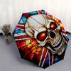 Stained Skull Art: Unique Wall Decor with Vibrant ColorsUmbrella, Portable 3-Fold Compact Umbrella,Christmas Gift ES659