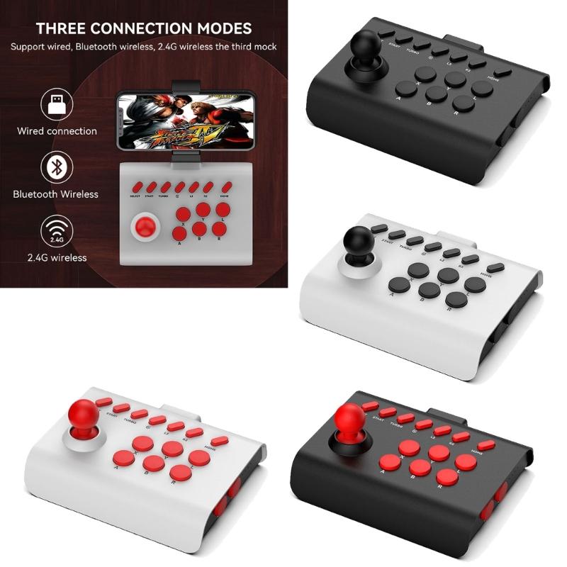 Game Joystick Wired-Bluetooth-compatible/2.4G Connection Arcade Game Console Rocker for
