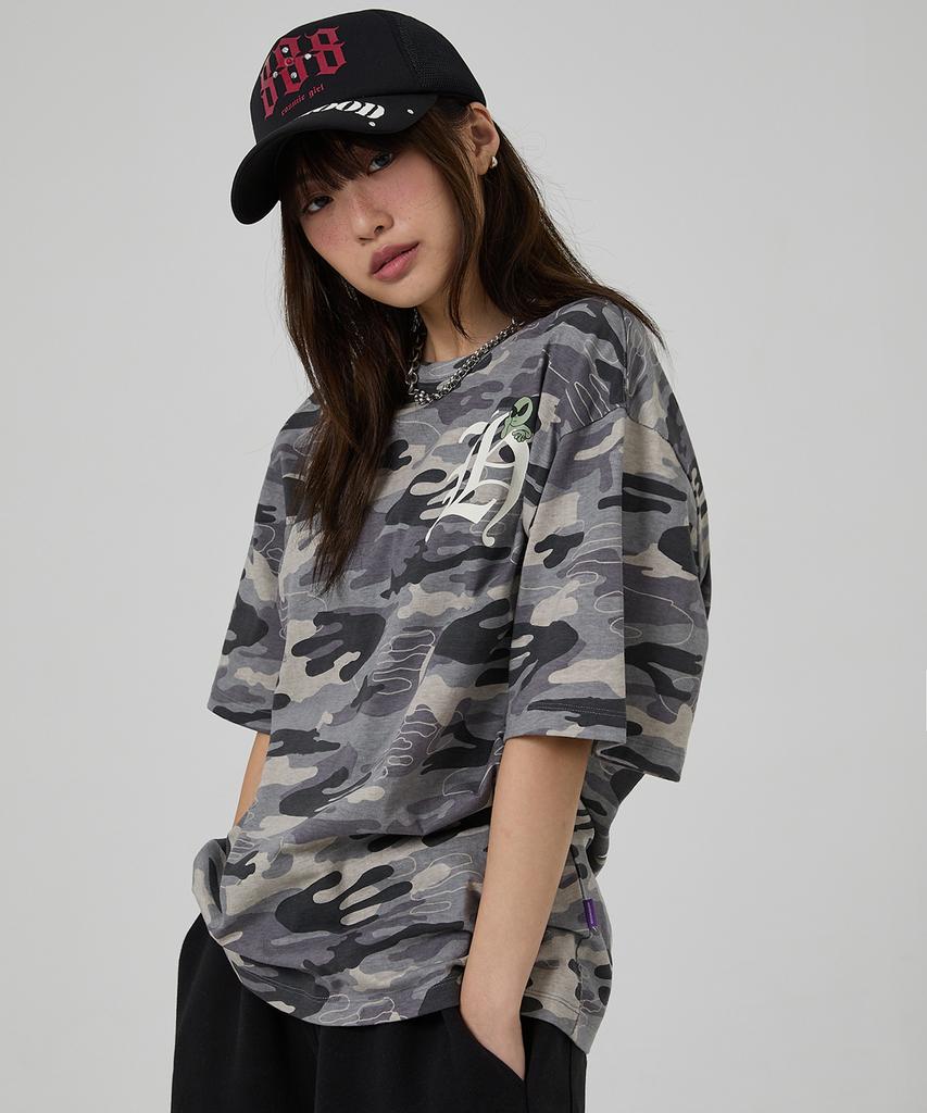 HOODHOOD H Logo Short Sleeve T-Shirt Camo