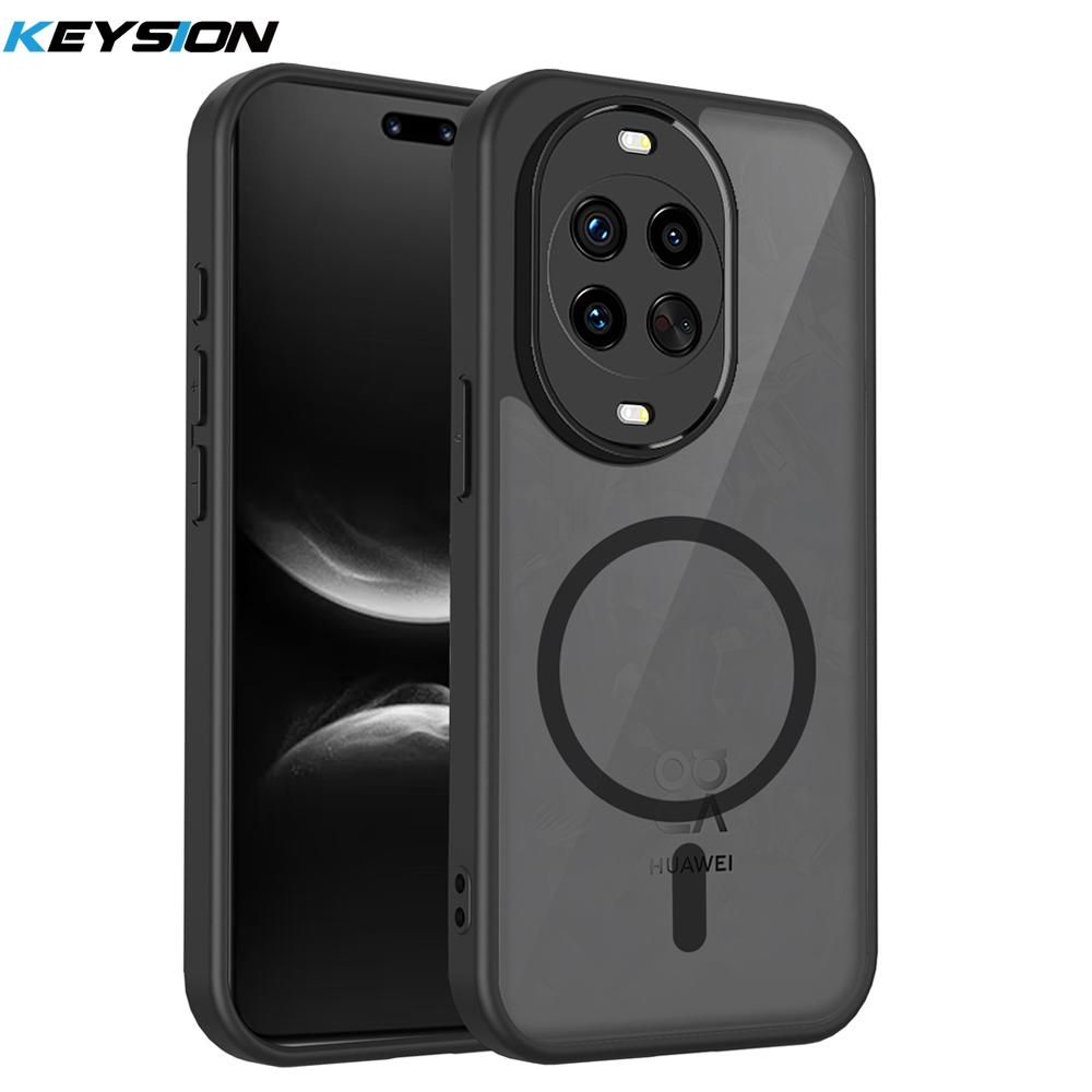 KEYSION Магнитный чехол для телефона для Huawei nova 14 Pro Силикон+ПК Матовый Полупрозрачный Прозрачный Ударопрочный чехол для Huawei nova 14 for Huawei nova 14