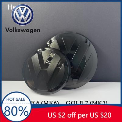 2026 Hot For VOLKSWAGEN VW 2pcs Front and Rear Emblem For VW Golf 6/Golf 7/Golf 7.5/Golf 8 Not Affect ACC Modified Black Label F