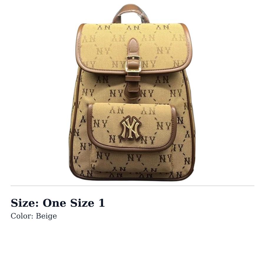 MLB Polyester Backpack Regular Womens Beige 7ABKMD74-50BGS One Size 1 бежевый